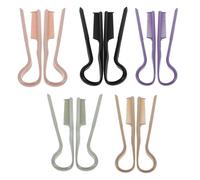 LOORGVEL 10Pcs V-Shaped Hair Comb Set for Women - Dual-Sided Anti-Static Plastic Straightening Styling Brushes in Purple, Black, Green, and Apricot for Travel and Home Use