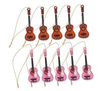 LOORGVEL 10pcs Xmas Mini Acoustic Guitar Hanging Decorations Musical Instrument Models for Christmas Tree Party Favors Home and Desktop Holiday Ornaments