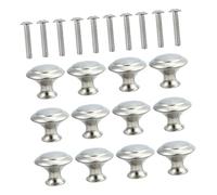 LOORGVEL 12 Pcs Large Stainless Steel Single Hole Cabinet Door Handles with Screws Durable Wardrobe Pulls for Drawer Bookcase Cupboard Smooth Rounded Design