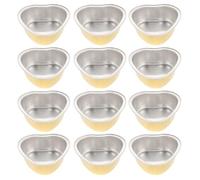 LOORGVEL 12pcs 30g Heart-Shaped Aluminium Foil Wax Melting Bowls for Wax Bean Melts High Temperature Resistant Warmer Pots for DIY Candle Making and Hair Removal Tools