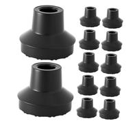 LOORGVEL 12pcs Black Rubber Cane Tips for 12mm Diameter Walking Sticks, Crutches and Canes Non-Slip Walking Stick Rubber Ends Replacement Caps, Trekking Pole Protector Accessories