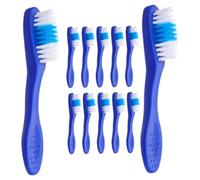 LOORGVEL 12pcs Compact Travel Toothbrush with Soft Bristles and Short Handle for Prisoners Security Tooth Cleaning Brushes with Finger Sleeve Safe Use in Prisons and Psychiatric Centers