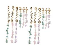 LOORGVEL 12pcs Ethnic Style Braid Hair Dreadlock Accessories with Smooth Surface Vibrant Colors for Women Braiding Hair Pendants