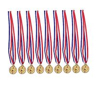 LOORGVEL 12Pcs Gold Awards Medals with Comfortable Ribbon for Sports Meets School Competitions and Winners Recognition Prizes
