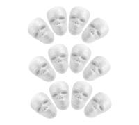 LOORGVEL 12pcs Halloween Foam Skull Decorations White Paintable Small Skull Heads Lightweight DIY Props for Haunted House Party Indoor Outdoor Spooky Wall Ornament