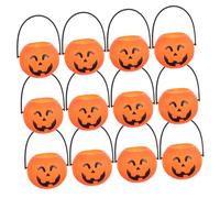 LOORGVEL 12Pcs Halloween Pumpkin Candy Buckets Random Style Lightweight Candy Holders for Boys Trick Treat Party Decorations Random Color
