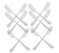 LOORGVEL 12pcs Mini Stainless Steel Fruit Forks for Dessert Salad Cake Sleek Shiny Finish Tasting Forks for Restaurant and Home Small Appetizer Utensils for Formal and Casual Dining