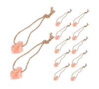 LOORGVEL 12pcs Natural Pink Salt Lick Blocks with Hanging Rope for Alpaca Horse Cattle Deer Goat Sheep Weather Resistant Mineral Chew for Livestock Nutrition
