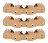 LOORGVEL 12pcs Paper Candy Box Holiday Wedding Favors Boxes for Empty Sweet Packing Candy Case Random Color
