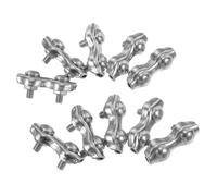LOORGVEL 12pcs Stainless Steel Double Head Cable Clamps Heavy Duty Wire Rope Connectors U Bolt Saddle Fasteners Secure Tightening for Double Rope Applications
