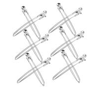 LOORGVEL 12Pcs Stainless Steel Hair Clips Professional Hairdressing Clamps for Thick and Thin Hair Multipurpose Salon Tool for Haircut Styling and Face Washing