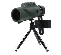LOORGVEL 12x50 Abs and Glass Construction Monocular Telescope with 12x Zoom, Anti-fog and Low Brightness Nightwatching Features Includes Aluminum Tripod and Smartphone for Beginners