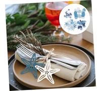 LOORGVEL 136Pcs Mediterranean Style Wooden Ocean Animal Hanging Crafts with Sea Star and Shell Cutouts for Home Party Beach Hotel Nursery Office Wall and Door Decoration