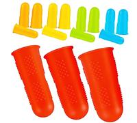 LOORGVEL 15 Pcs Silicone Finger Protectors Colors Comfortable Finger Caps for Sewing Gardening Needlework Scrapbooking Reusable Protective Covers for Crafts and Manual Work