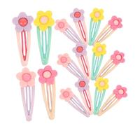 LOORGVEL 16pcs Cute Flower Hair Clips in Playful Candy Colors Korean Style Barrettes for Soft Clay Floral Hairpins for Bangs Styling and Everyday Fun Accessories