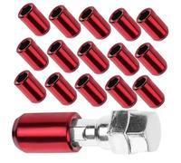 LOORGVEL 16pcs Red Wheel Lug Nuts for Trailer Tires Car Theft Hex Hub Nut Replacement Stylish Protection