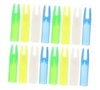 LOORGVEL 16Pcs Replacement Arrow Nocks Inner Transparent Blue Green White Yellow Archery Nock Tails for Compound and Recurve Bows Outdoor Target Practice