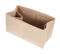 LOORGVEL 1PC Multi Purpose Felt Cosmetic Storage Bag Light Brown for Home Dorm Use Spacious Toiletry Organizer for Makeup Essentials Durable Stylish Pouch for Travel