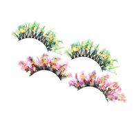 LOORGVEL 2 Pairs False Eyelashes Glitter Rhinestone Sequins Dramatic Lashes for Cosplay Party Stage Makeup Multidimensional Natural Glamour Eye Extensions