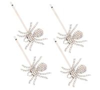 LOORGVEL 2 Pairs Funny Hair Clip Spider Hair Clip Halloween Women Bobby Rhinestones Zinc Alloy Silver