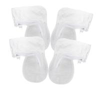 LOORGVEL 2 Pairs Silicone Shoe Covers Non-Slip Rain Overshoes for Adults Flexible Anti-Skid Protection for Rainy and Snowy Weather White