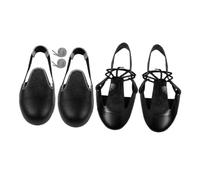 LOORGVEL 2 Pairs Steel Cap Safety Shoe Covers with Elastic Strap Heavy Duty Anti-Smash for Workplace Safety Footwear Overshoes for Industrial and High-Risk Environments Black