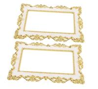 LOORGVEL 2 Pcs Decorative Light Switch Cover Plates with Gold-Edged White Finish Plastic Wall Plate Adornments for Home Bathroom Bedroom Kitchen Easy to Install Protective Switch Panel