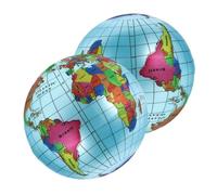 LOORGVEL 2 Pcs Inflatable Globe Educational World Map Balls for Portable Geography with Vibrant Colors Easy to Inflate and Deflate for Learning and Play