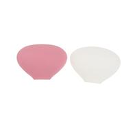LOORGVEL 2 Pcs Silicone Makeup Brush Protectors Flexible Durable Brush Covers for Travel and Vanity in Pink and White Reusable Protective Caps