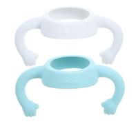 LOORGVEL 2 Pcs Silicone Milk Bottle Handle Easy to Install Comfortable Grip Soft Feeding Handles for Infant Baby Bottles Assorted Colour Simple Delicate Design
