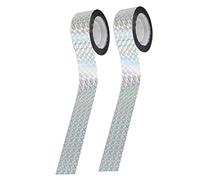 LOORGVEL 2 Rolls Reflective Bird Scaring Tape Double Sided Holographic Ribbon for Garden Patio Fence Sunlight Reflective Bird Deterrent Ribbon for Trees Windows and Balconies