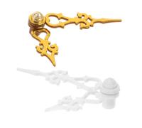LOORGVEL 2 Sets Cuckoo Clock Hands Replacement Kit Gold and White Plastic Clock Hands Parts for Bedroom and Office Use