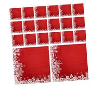 LOORGVEL 20 Sheets Christmas Napkins Holiday Merry Winter Decorations Theme Serve Flake Christmas Party Table Decor Shape Let Delicate Napkin Decor Serving White Guest Happy Bulk Red Paper