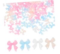 LOORGVEL 200pcs Resin Bow Nail Charms Manicure Supplies Nail Art Decorations for Women Tiny for Christmas Wedding Birthday Party Prom