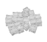 LOORGVEL 20pcs Clear Plastic Fake Ice Cubes Square Reusable Ice Model for Bar Decor Photography Props Home Display Cabinet Ornaments