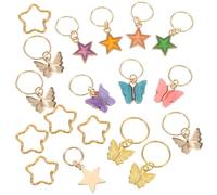 LOORGVEL 20pcs Colorful Butterfly Hair Charms Zinc Alloy Star Braid Clips Dreadlock Accessories for Women Stylish Hair Jewelry with Tree of Life Design