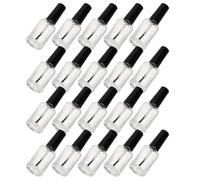 LOORGVEL 20pcs Empty Polish Bottles with Brush Oil Bottle with Brush Lid Refillable Oil Clear with Cap Refillable Nail Empty Mini Polish Black