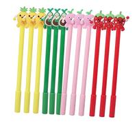 LOORGVEL 20Pcs Fruit Shape Gel Pens for Office Cute Novelty Cartoon Ink Pens with Red Strawberry Yellow Pineapple Green Avocado Smooth Writing and Design