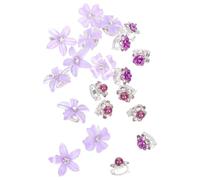 LOORGVEL 20pcs Purple Retro Floral Hair Clips Small Decorative Mini Barrettes for Braids and Bangs Cute Flower Hair Accessories for Everyday and Party Use