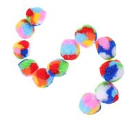 LOORGVEL 20pcs Rainbow Soft Felt Cat Balls for Indoor Cats Kitten Chew Interactive Plush Pet Stimulate Curiosity Stress and Lightweight