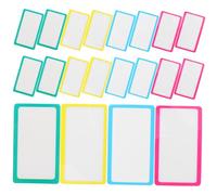 LOORGVEL 20pcs Reusable Dry Erase Labels with Nano Adhesive Writable Removable with Colored Borders for School and Office Erasable Storage Bin Stickers