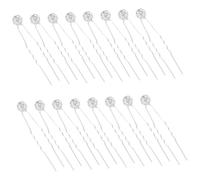LOORGVEL 20pcs Rhinestone Hair Fork Pins Classical Metal U-shaped Hairpins for Brides Bridal Headpiece Accessories for Wedding Festival Events