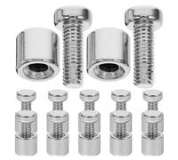 LOORGVEL 24pcs M4x12 Acrylic Glass Frame Standoff Screws with Nuts, Replaceable Sign Holder Mounting Hardware Kit for Advertising Boards and Picture Frames, Wall Fixings for Display