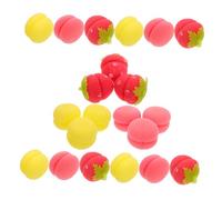 LOORGVEL 24pcs Soft Sponge Hair Curlers Lightweight Heatless Curling Rollers for Women Strawberry Shape Bangs Rollers Portable Reusable Hair Styling Tools for Home Travel