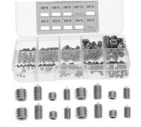 LOORGVEL 250pcs Stainless Steel Internal Hex Screws Kit Pointed Hex Grub Screws with Clear Thread Corrosion Resistant Fasteners for Home Industrial Appliance and Communication Equipment Use