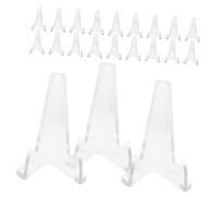 LOORGVEL 25pcs Clear Coin Display Stands Holder for Large Coins Medals Cards Pocket Watches Transparent Acrylic Easel Stable Display for Collectors Exhibitions