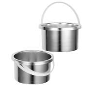 LOORGVEL 2pcs 500ml Aluminum Wax Melter Pot Replacement Inner Liner for Electric Wax Heater Warmer Pot Heating Stove for Hair Removal Waxing Spa Use