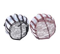 LOORGVEL 2pcs Adjustable Lace Front Wig Caps Dome Style Breathable Mesh Wig Nets for Women Black and Dark Brown Hair Styling Accessories
