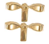 LOORGVEL 2pcs Antique Bow Drawer Pulls Vintage Brass Cabinet Hardware for Wardrobe Dresser Cupboard Doors Smooth Polished Finish Resistant to Wear Stylish Home Furniture Handles