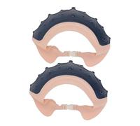 LOORGVEL 2pcs Baby Shampoo Protective Caps Waterproof Silicone Hair Washing Caps with Drainage Brim Cartoon Shape for Children Bathing and Taking A Shower